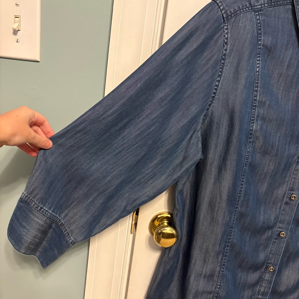 Chico's Indigo Blue Denim Button-Front Shirt - Picture 5 of 16
